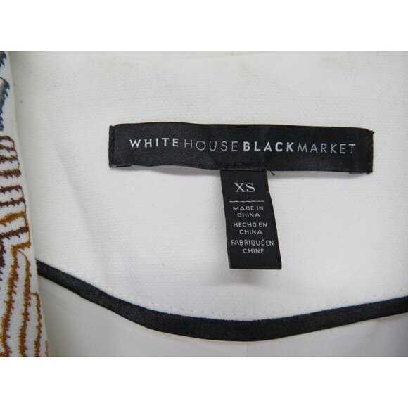 White House Black Market Jacket Womens XS White Ombre Chevron Zip Pockets Lined - Picture 6 of 10